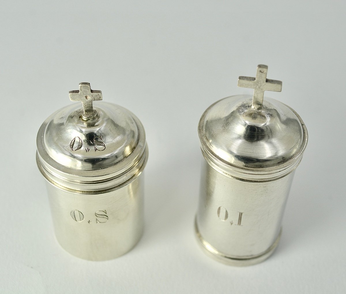 Holy Oil Bulbs In Silver France Circa 1900-photo-3