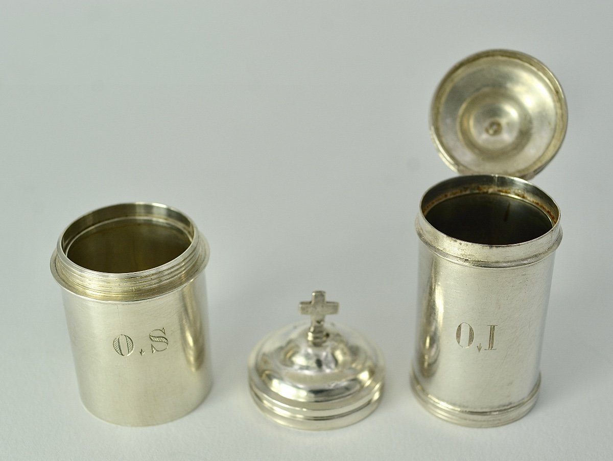 Holy Oil Bulbs In Silver France Circa 1900-photo-6