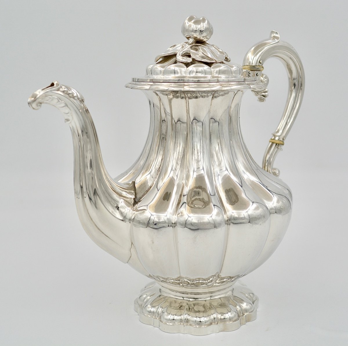 Silver Teapot, France Circa 1840-photo-4