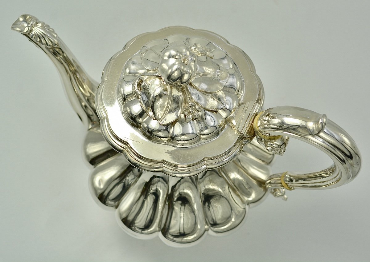 Silver Teapot, France Circa 1840-photo-6