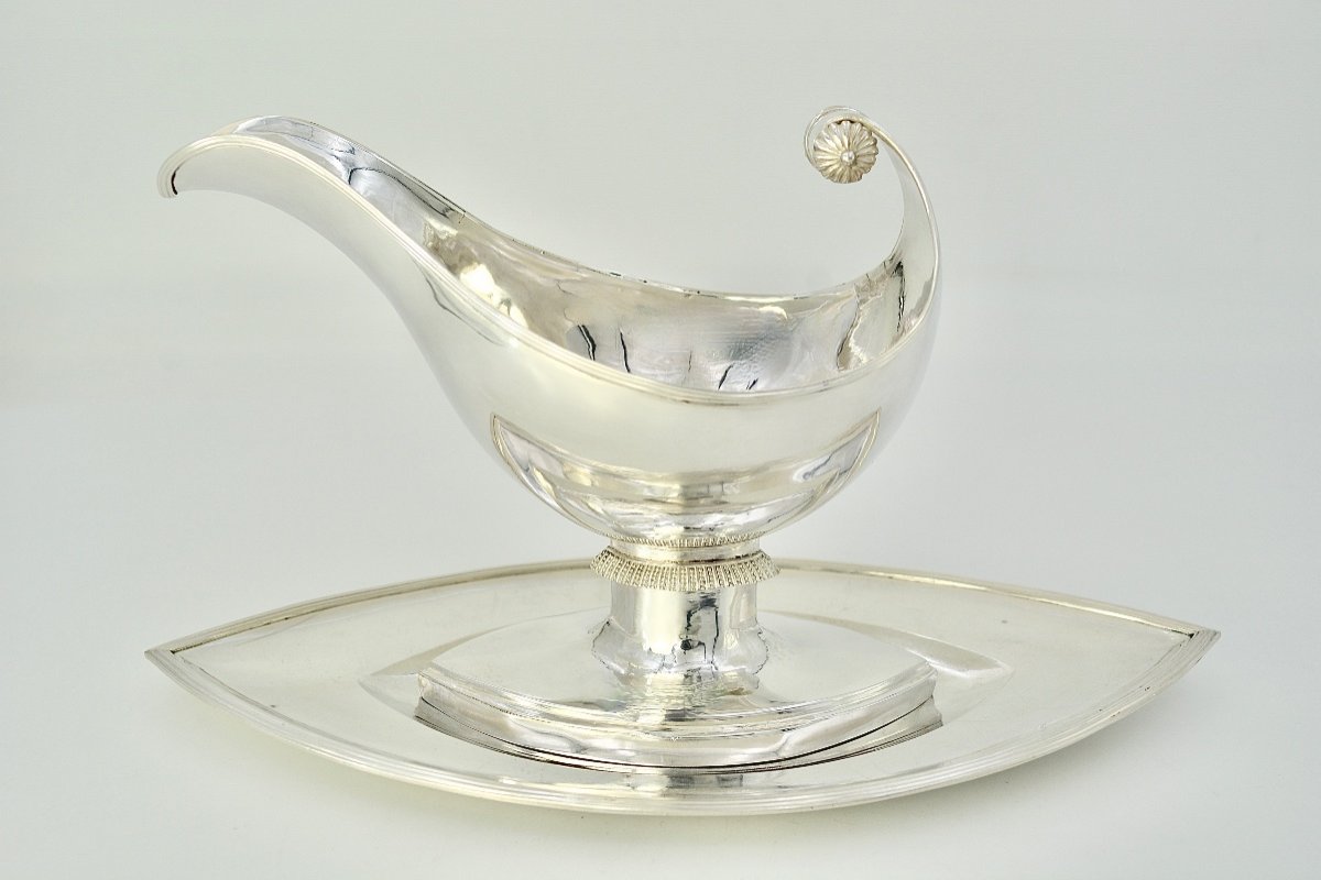 Sauceboat In Silver France Empire, Circa 1800-photo-2