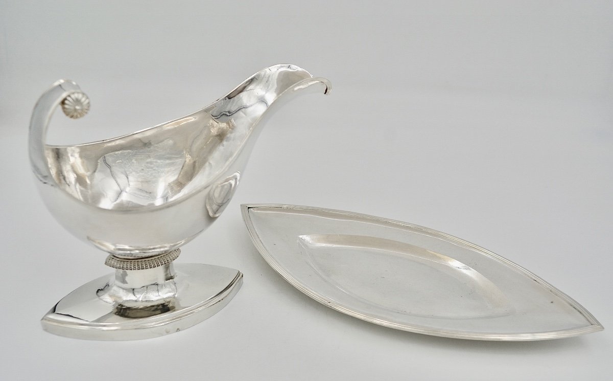 Sauceboat In Silver France Empire, Circa 1800-photo-3
