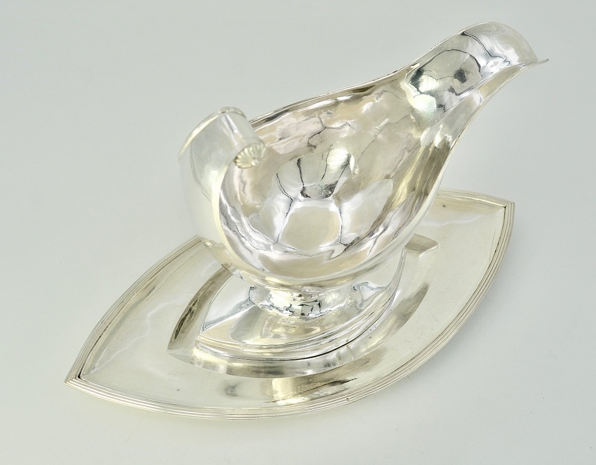 Sauceboat In Silver France Empire, Circa 1800-photo-1