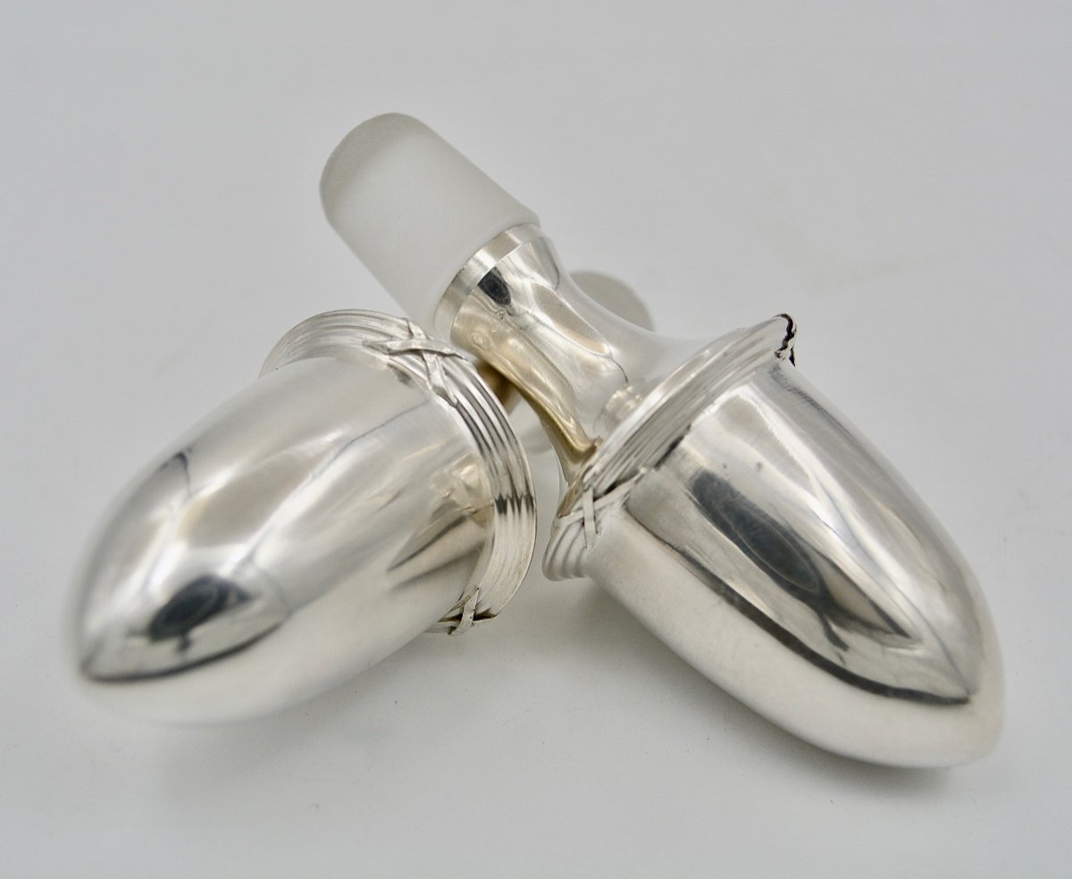 Crystal And Silver Carafes, France Circa 1900-photo-7
