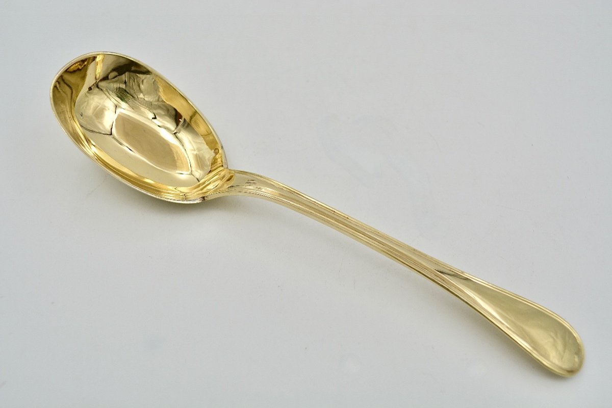 Compote Spoon, Golden Silver, France XIXth Century-photo-4