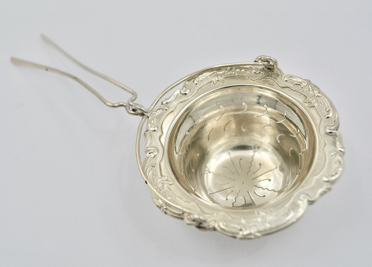 Silver Tea Strainer, France By Henri Soufflot Orfèvre.