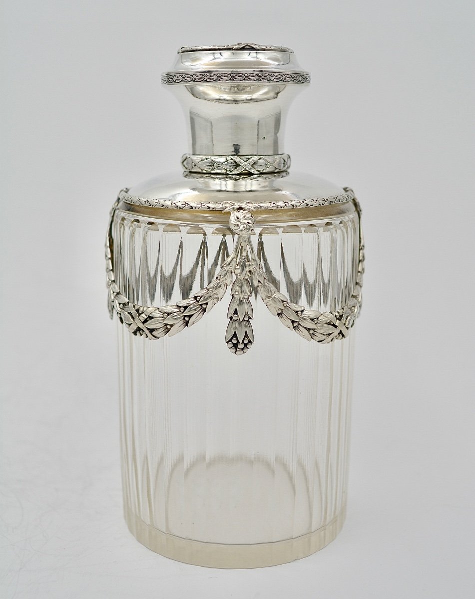 Toilet Bottle / Crystal And Silver France Circa 1900-photo-2