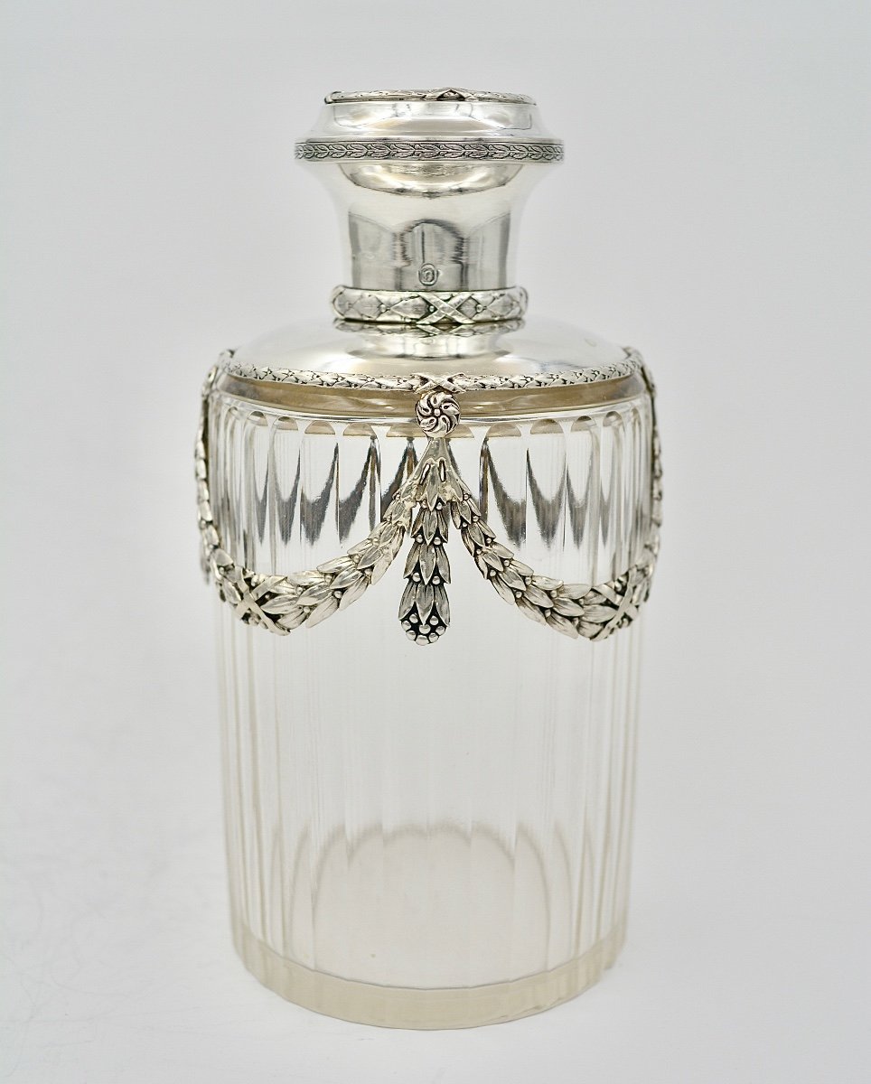 Toilet Bottle / Crystal And Silver France Circa 1900-photo-4