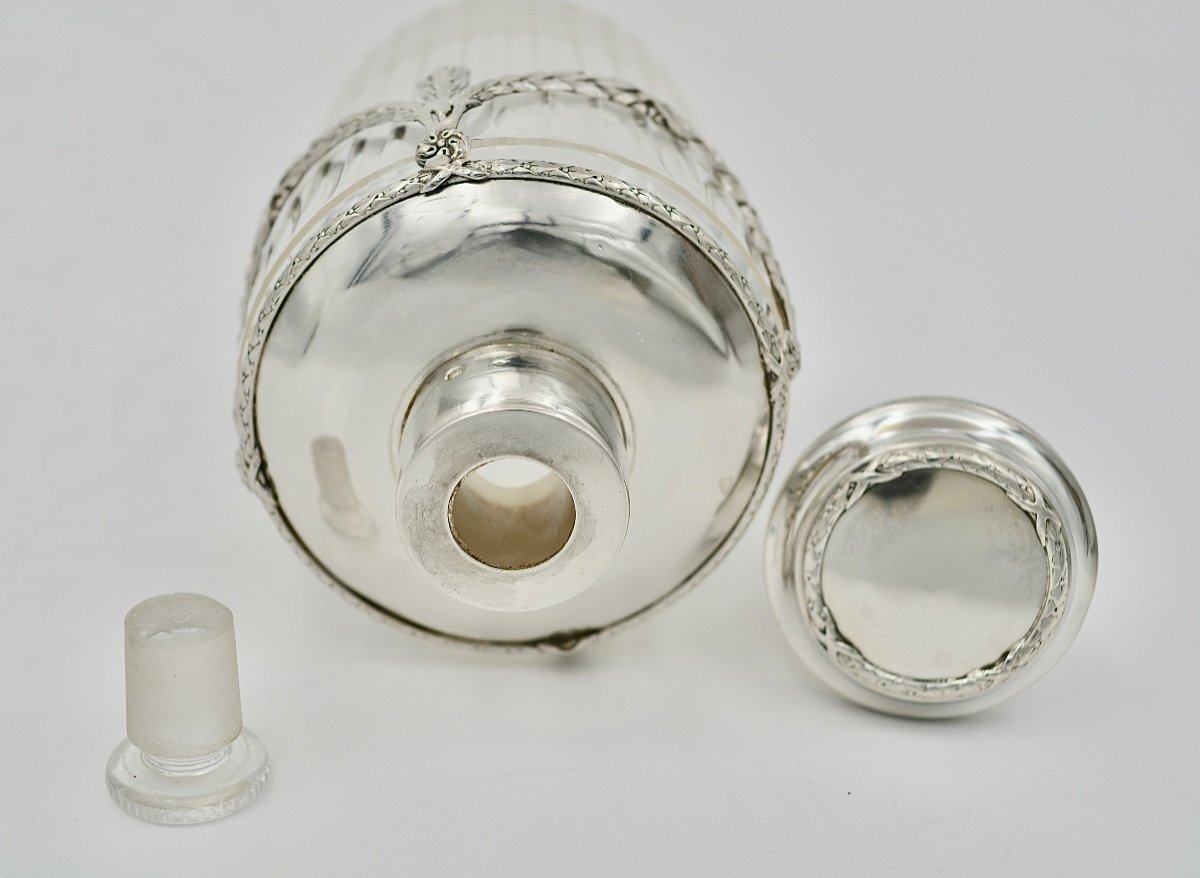 Toilet Bottle / Crystal And Silver France Circa 1900-photo-4