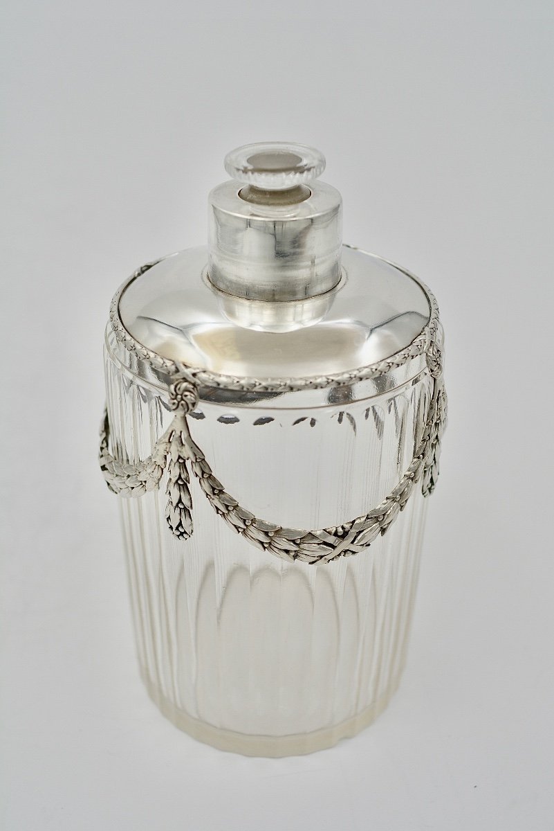 Toilet Bottle / Crystal And Silver France Circa 1900-photo-6