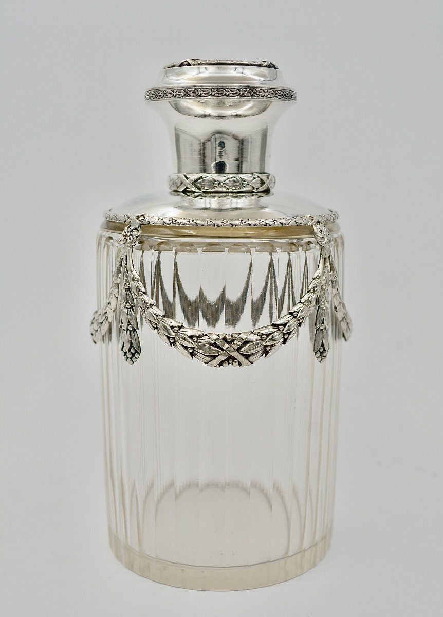 Toilet Bottle / Crystal And Silver France Circa 1900