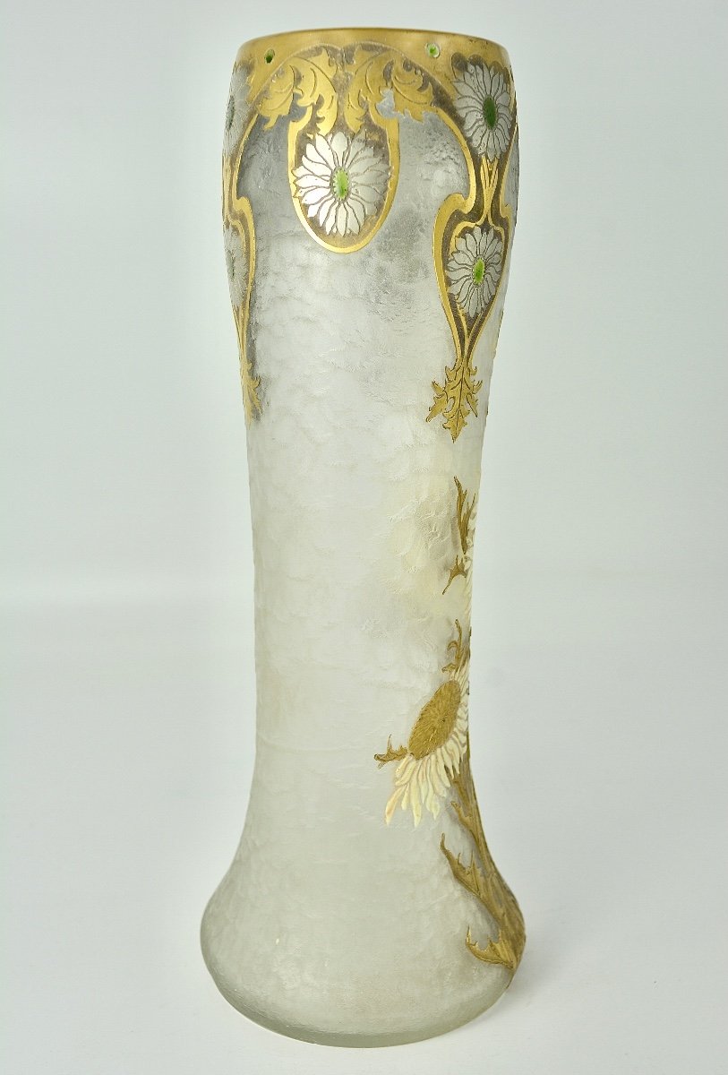 Legras, Vase Givré, Dégagé à l'Acide. France Vers 1900-photo-3