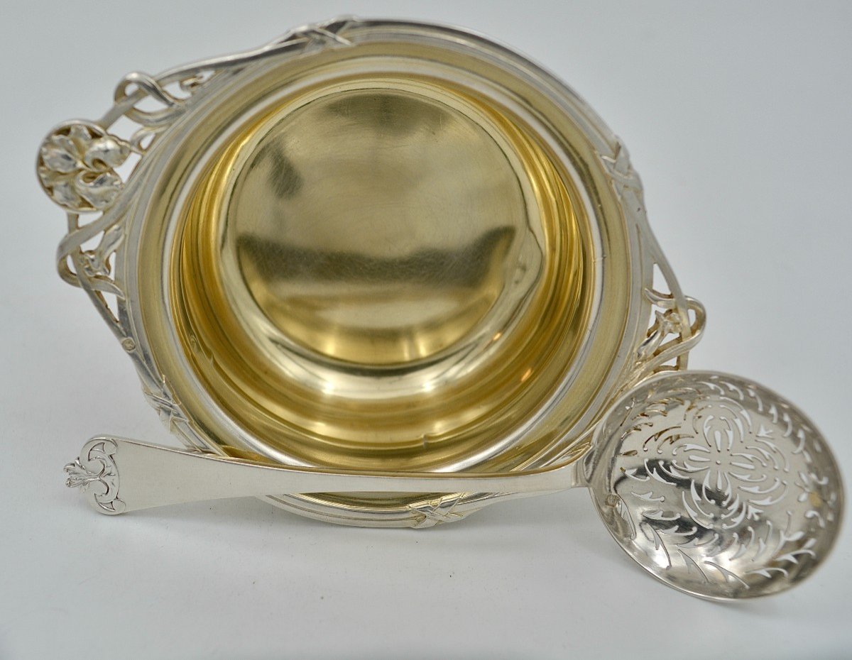 Art Nouveau. Sucrier En Argent France Vers 1900-photo-6
