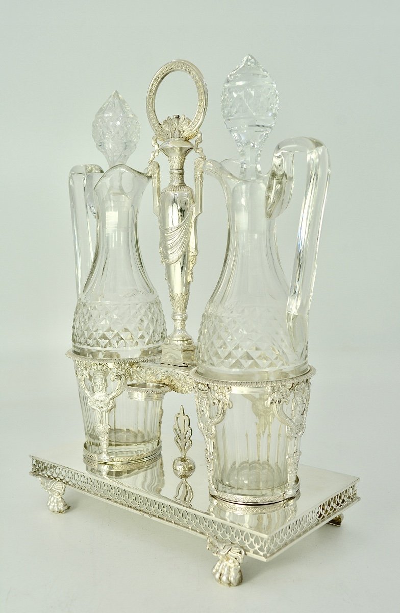 Huilier-vinaigrier  En Argent, époque Empire Vers 1803-photo-2