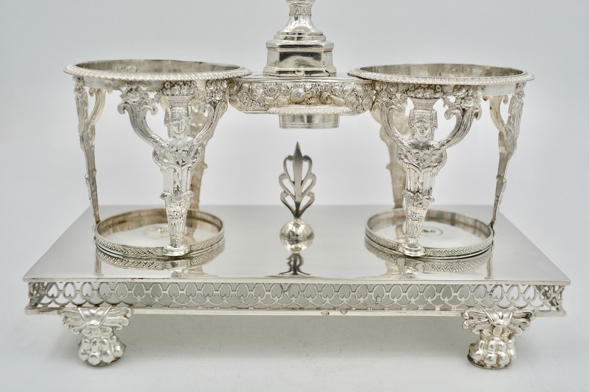 Huilier-vinaigrier  En Argent, époque Empire Vers 1803-photo-1