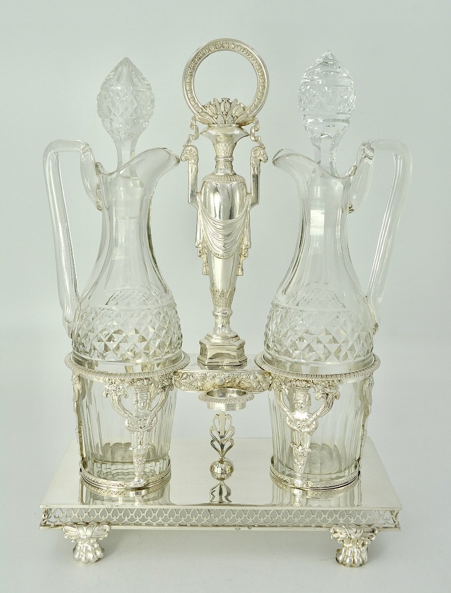 Huilier-vinaigrier  En Argent, époque Empire Vers 1803