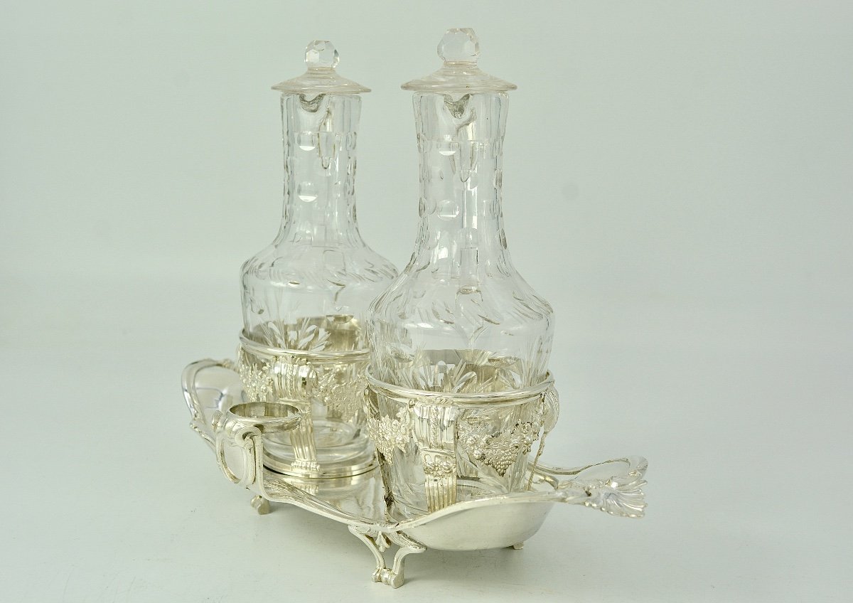 Oil And Vinegar Pot In Silver, France 18th Century 1783-photo-3