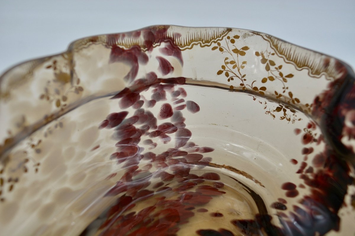 Ernest-baptiste Leveillé. Speckled Glass Jardiniere Around 1900-photo-5