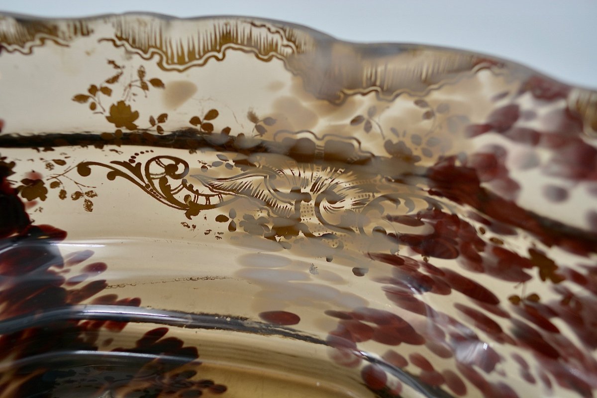 Ernest-baptiste Leveillé. Speckled Glass Jardiniere Around 1900-photo-8