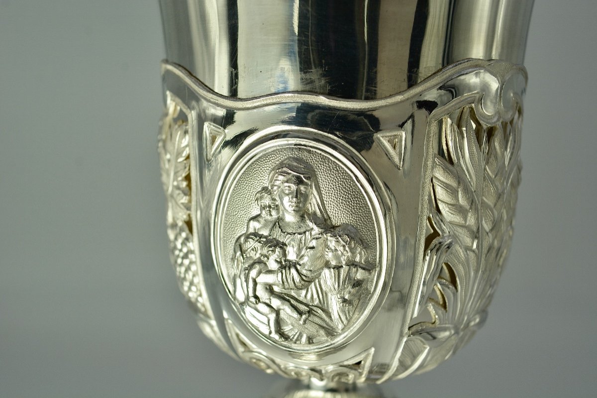 Silver Chalice, France Around 1830 By Basnier Goldsmith-photo-5