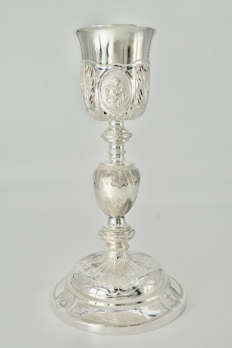 Silver Chalice, France Around 1830 By Basnier Goldsmith