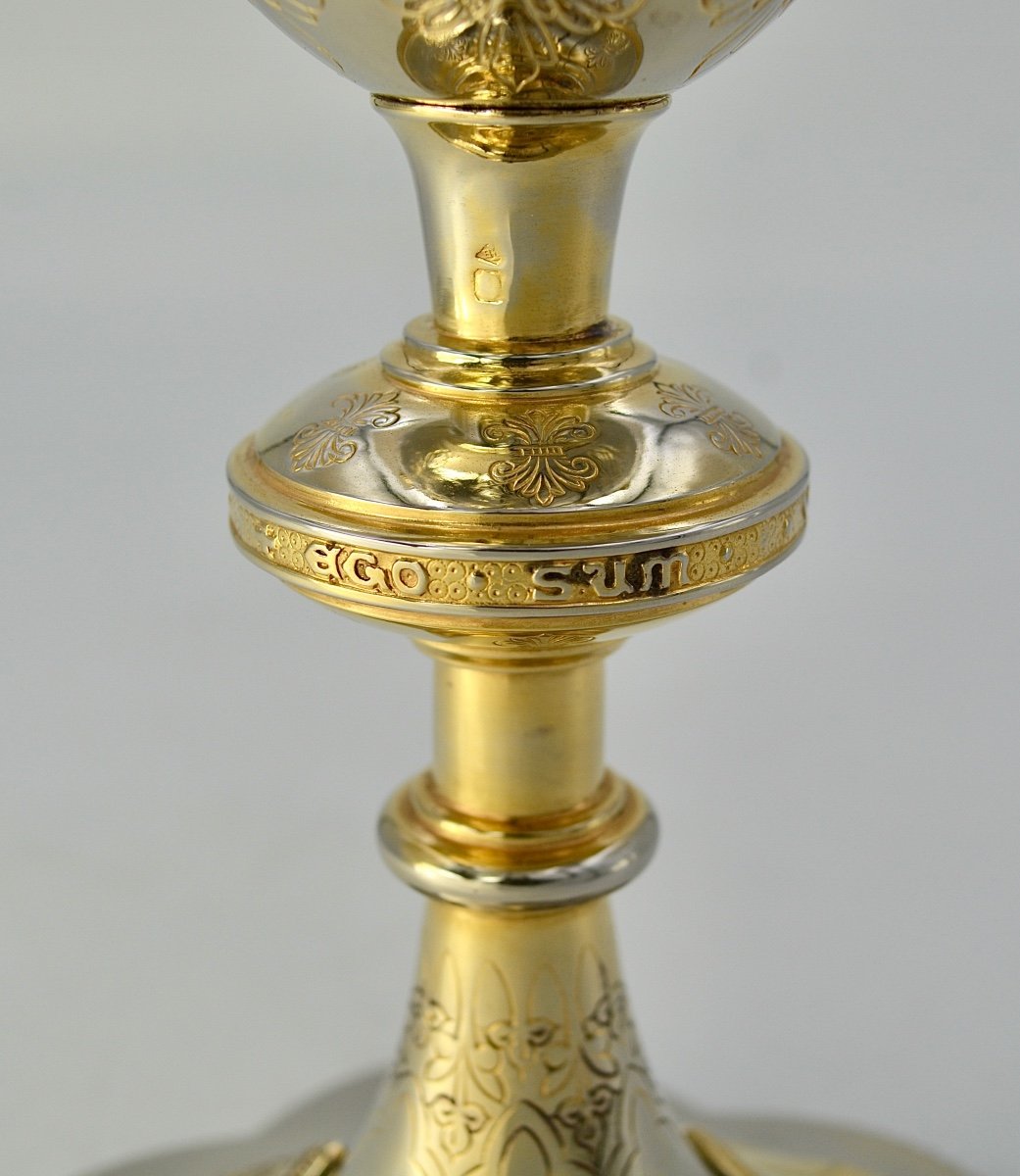 Calice En Argent Et Argent Doré, France XIXe Siecle-photo-8