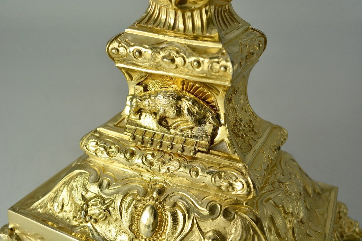 Ostensoir En Argent Doré, France Vers 1883 Par Adrien Brigaud Orfevre -photo-3