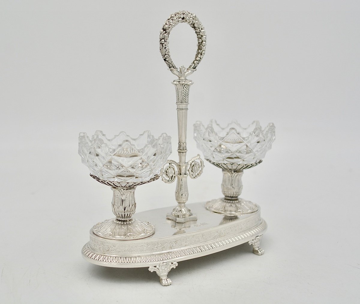 Serviteur De Table En Argent Et Cristal , France 1819-1838-photo-2