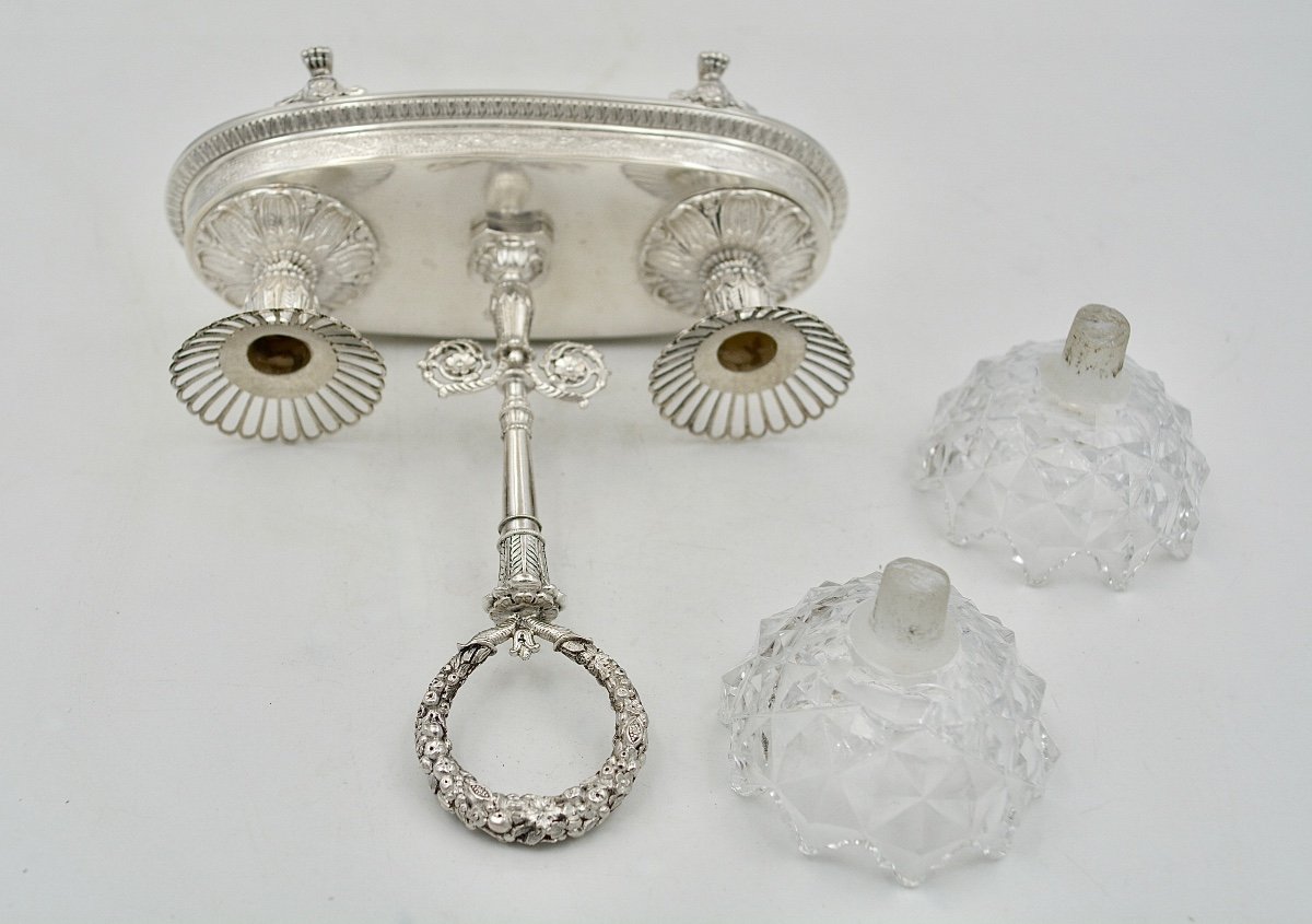 Serviteur De Table En Argent Et Cristal , France 1819-1838-photo-1