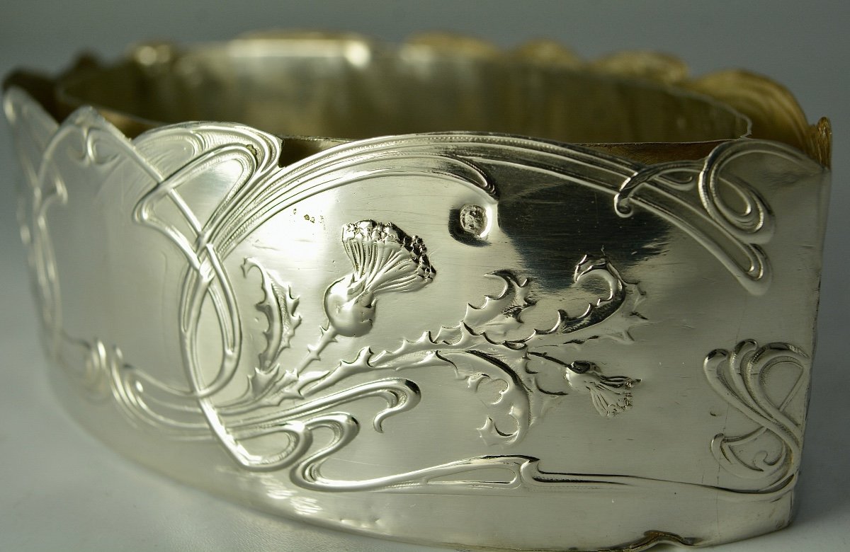 Art Nouveau Period, Silver And Crystal Box, France Circa 1900-photo-6