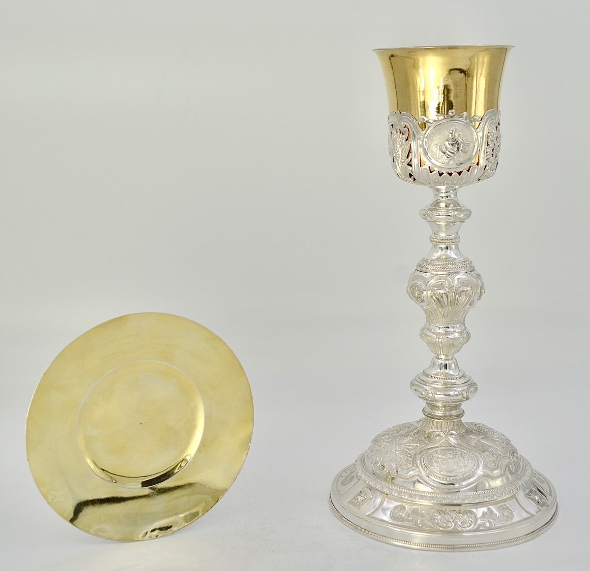 Chalice And Patene In Silver, France Around 1838 By Alexis Renaud And Martin & Dejean Goldsmiths-photo-3