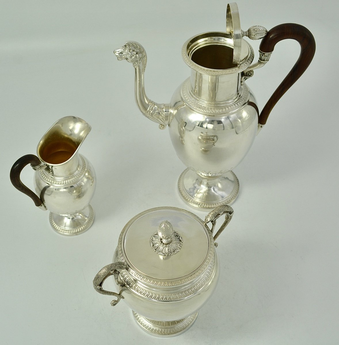 Service Café En Argent , France Vers 1900, Style Empire-photo-2