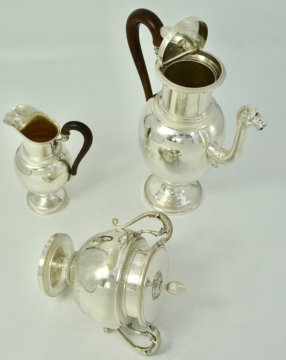 Service Café En Argent , France Vers 1900, Style Empire