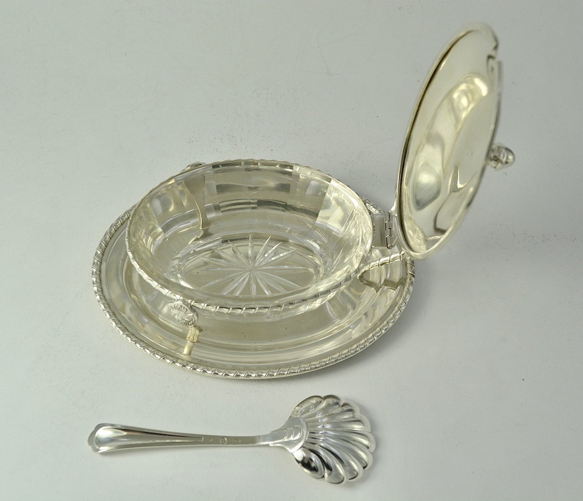 Serviteur à Parmesan, Argent Et Verre, Italie XXe Siècle -photo-4