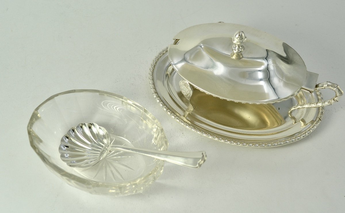 Serviteur à Parmesan, Argent Et Verre, Italie XXe Siècle -photo-4