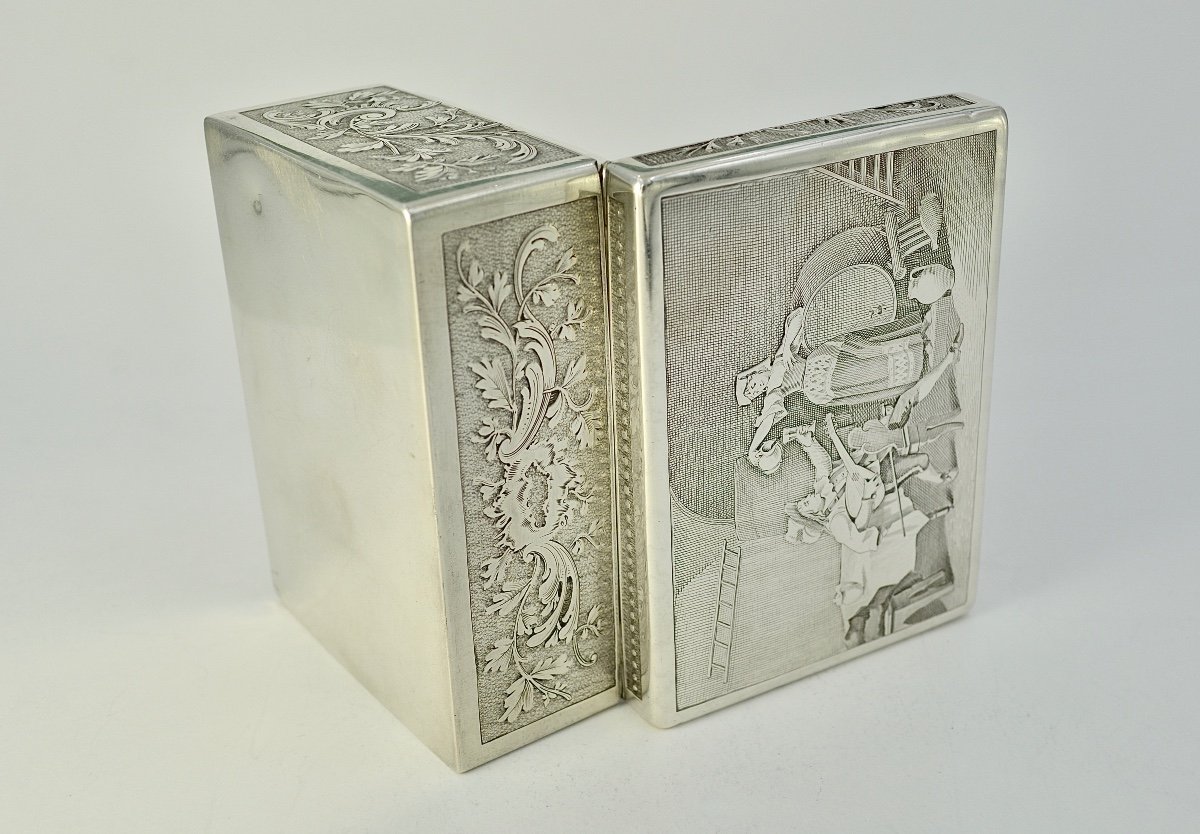 Boite à Cigarillos Argent France Vers 1914-photo-5