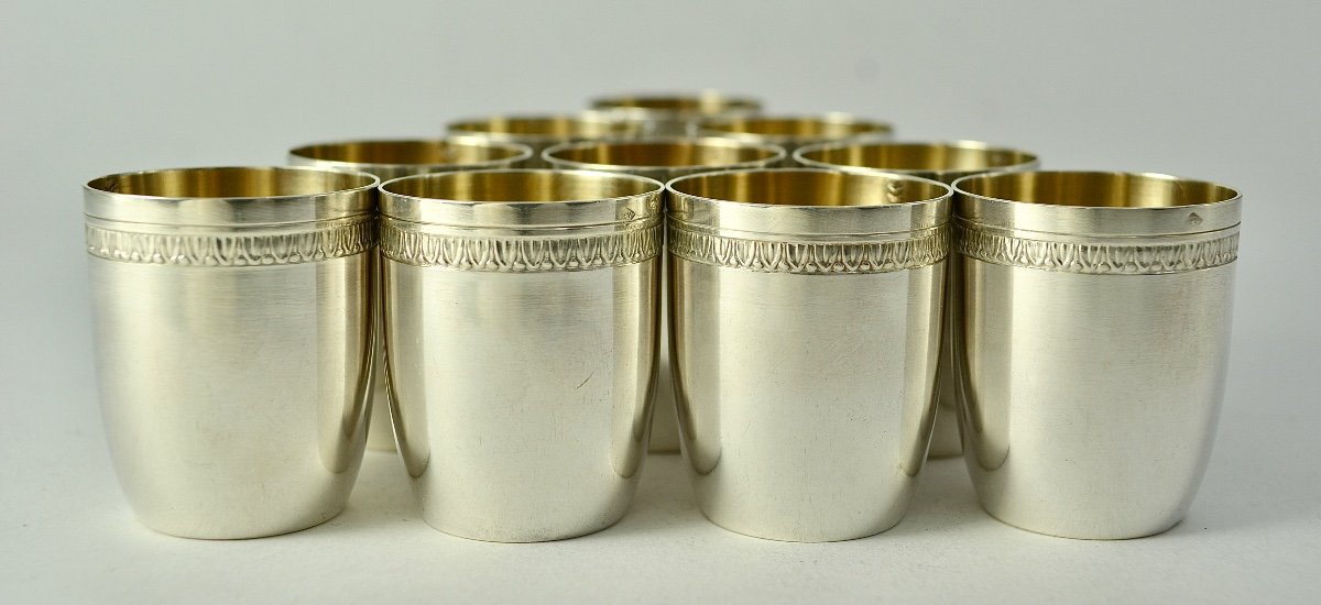 Verres à Liqueur / Vodka En Argent France Vers 1913-photo-4