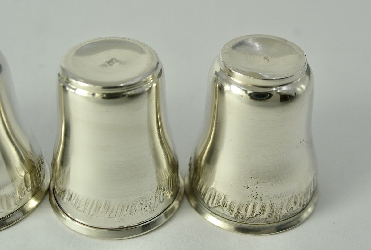 Six Silver Liqueur / Vodka Glasses France Circa 1901-photo-5