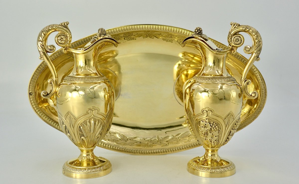 Paire De Burettes Pour La Messe Argent Doré,  France Vers 1825