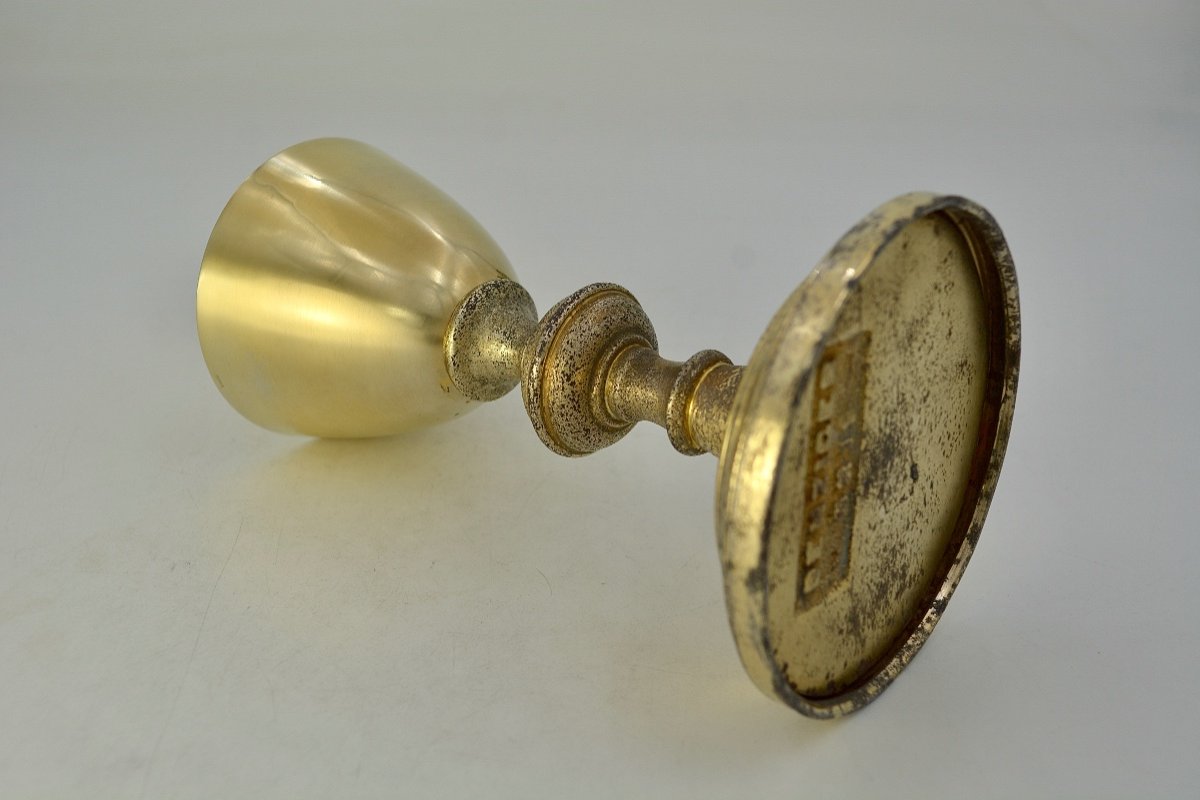 Calice En Argent, Pied En Metal Doré, Etats-unis Vers 1900-photo-2