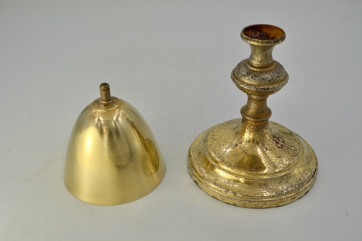 Calice En Argent, Pied En Metal Doré, Etats-unis Vers 1900-photo-3