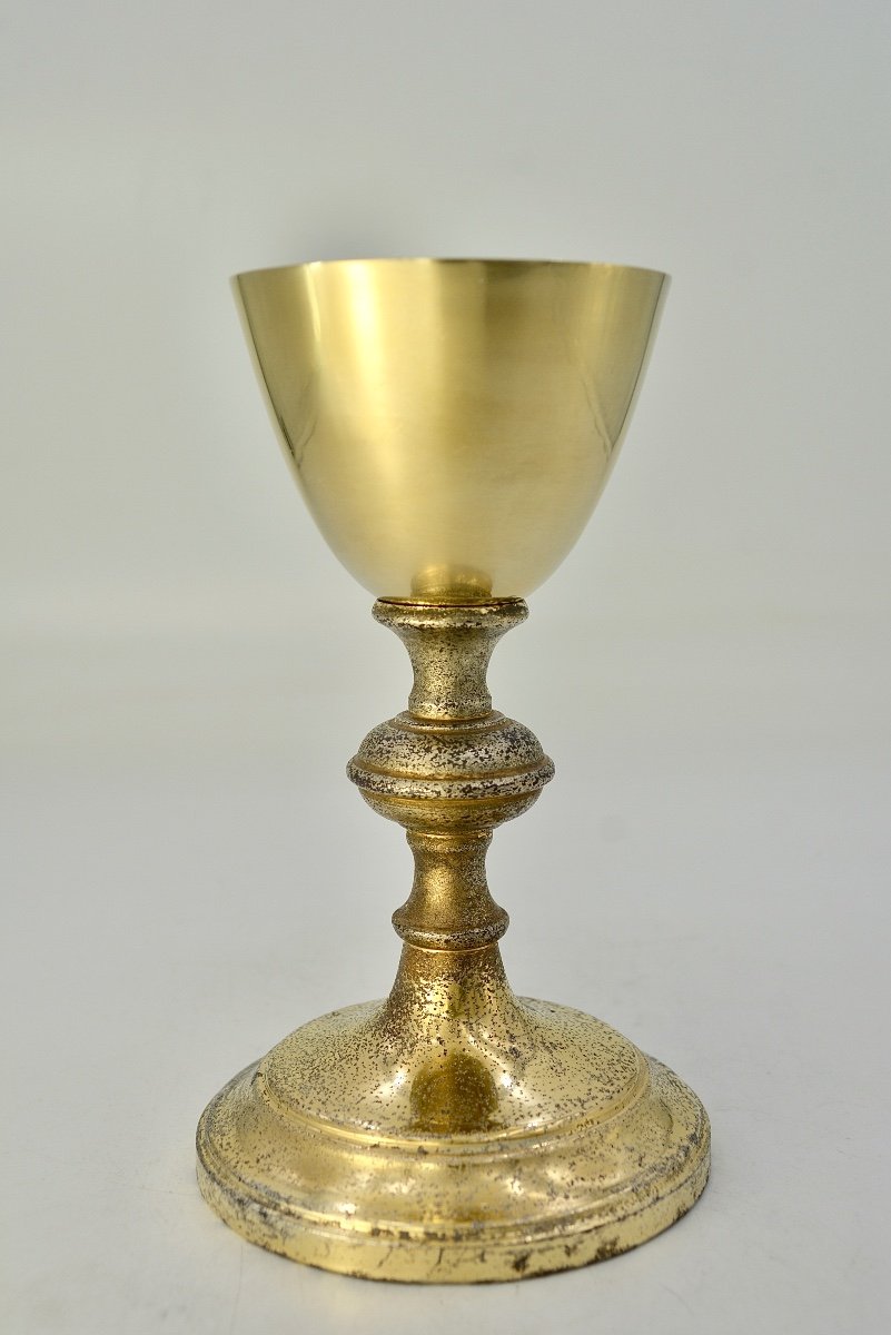 Calice En Argent, Pied En Metal Doré, Etats-unis Vers 1900-photo-4