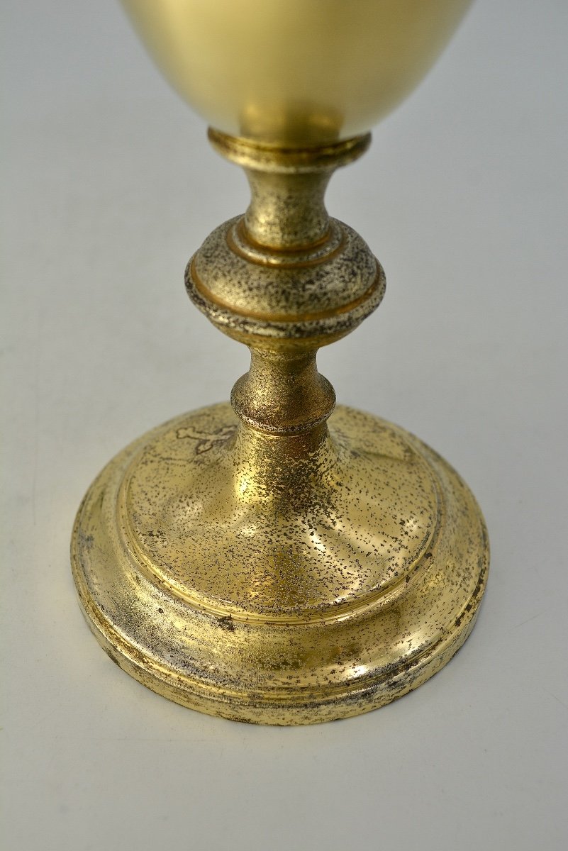Calice En Argent, Pied En Metal Doré, Etats-unis Vers 1900-photo-5