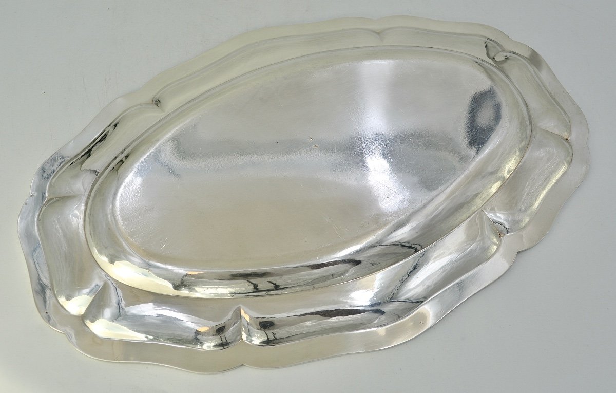 Silver Serving Dish, France 19th Century By Flamant & Champenois Orfevre-photo-4