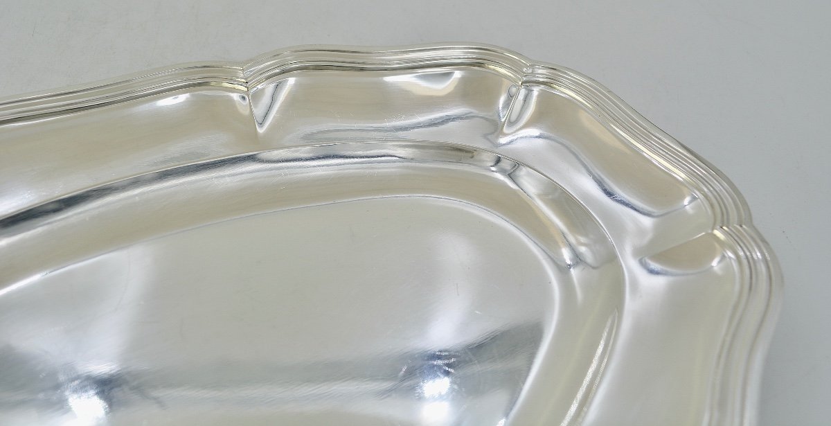Silver Serving Dish, France 19th Century By Flamant & Champenois Orfevre-photo-3