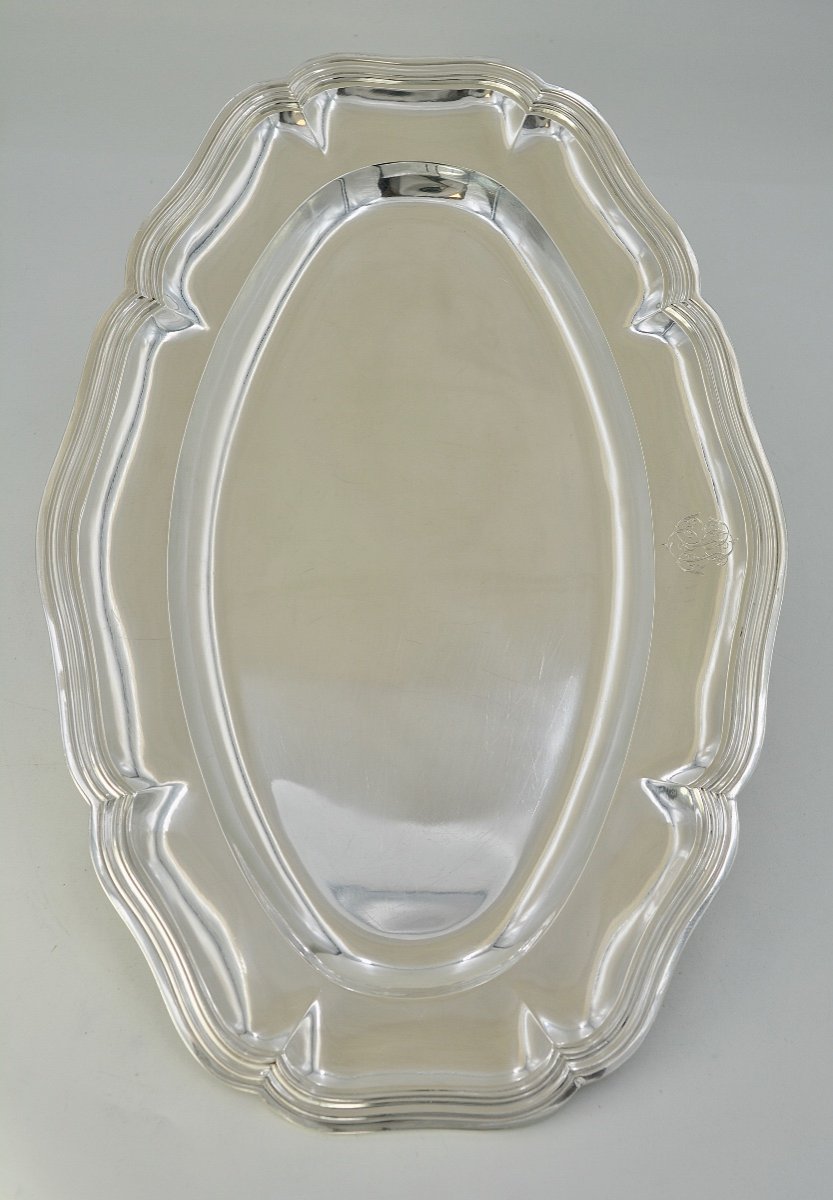 Silver Serving Dish, France 19th Century By Flamant & Champenois Orfevre-photo-7