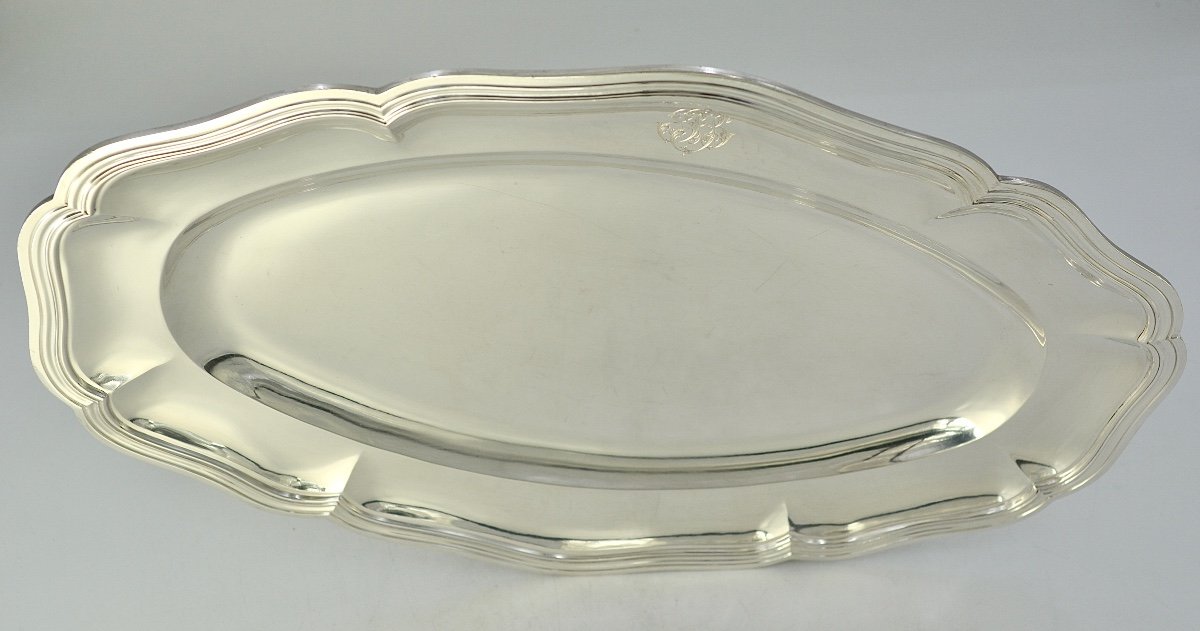 Silver Serving Dish, France 19th Century By Flamant & Champenois Orfevre