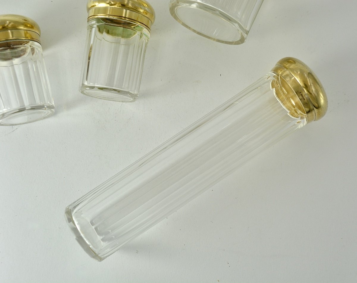 Part Of Toilet Service, Crystal And Gilt Silver, France Circa 1900, By Keller -photo-1