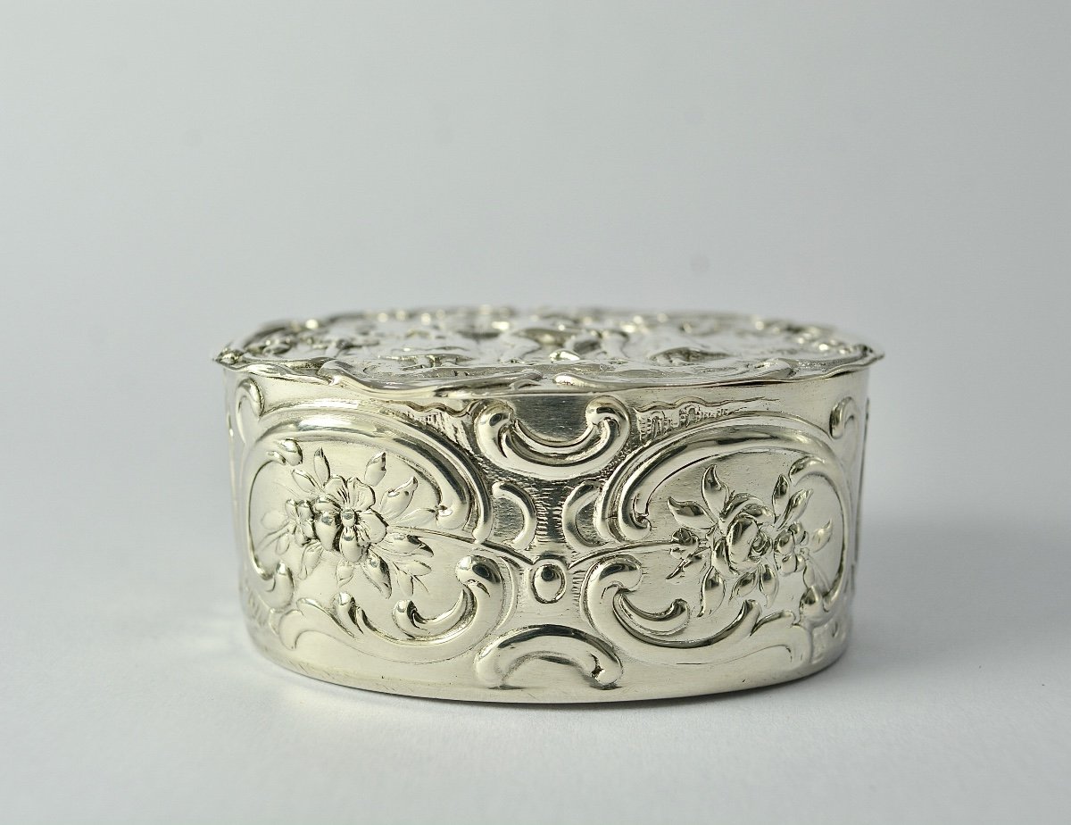 Silver Pill Box, Germany Hanau Around 1900-photo-3