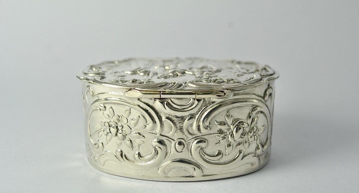Silver Pill Box, Germany Hanau Around 1900-photo-1